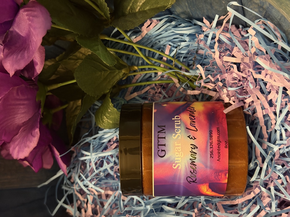 Rosemary and Lavender Sugar Scrub, 8 oz jar